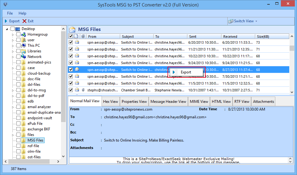 export-selected-mail