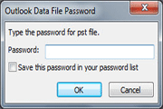 outlook data file password