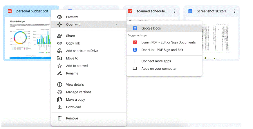 open google docs