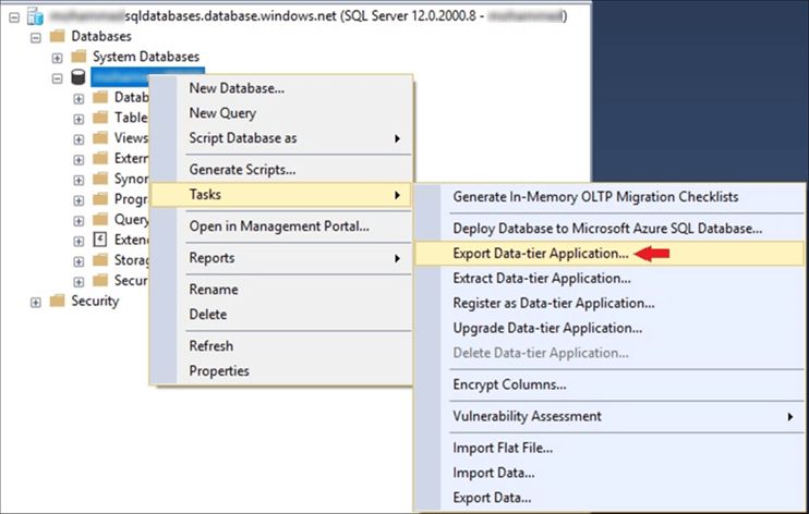 export data tier application