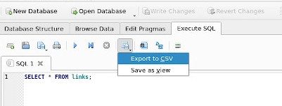 convert db to csv with db browser
