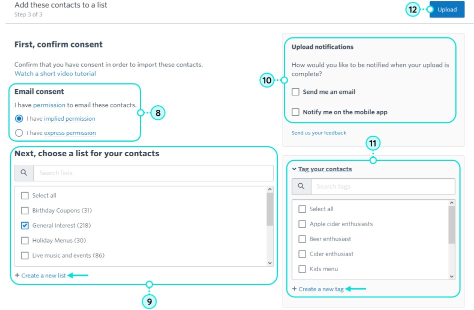 import contacts into constant contact