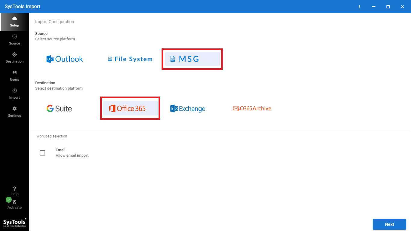 Free tool to import MSG files to Office 365