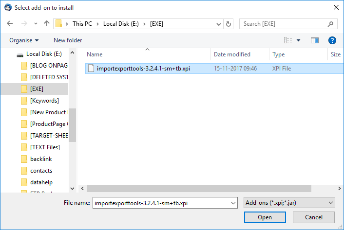 Import/Export Tool