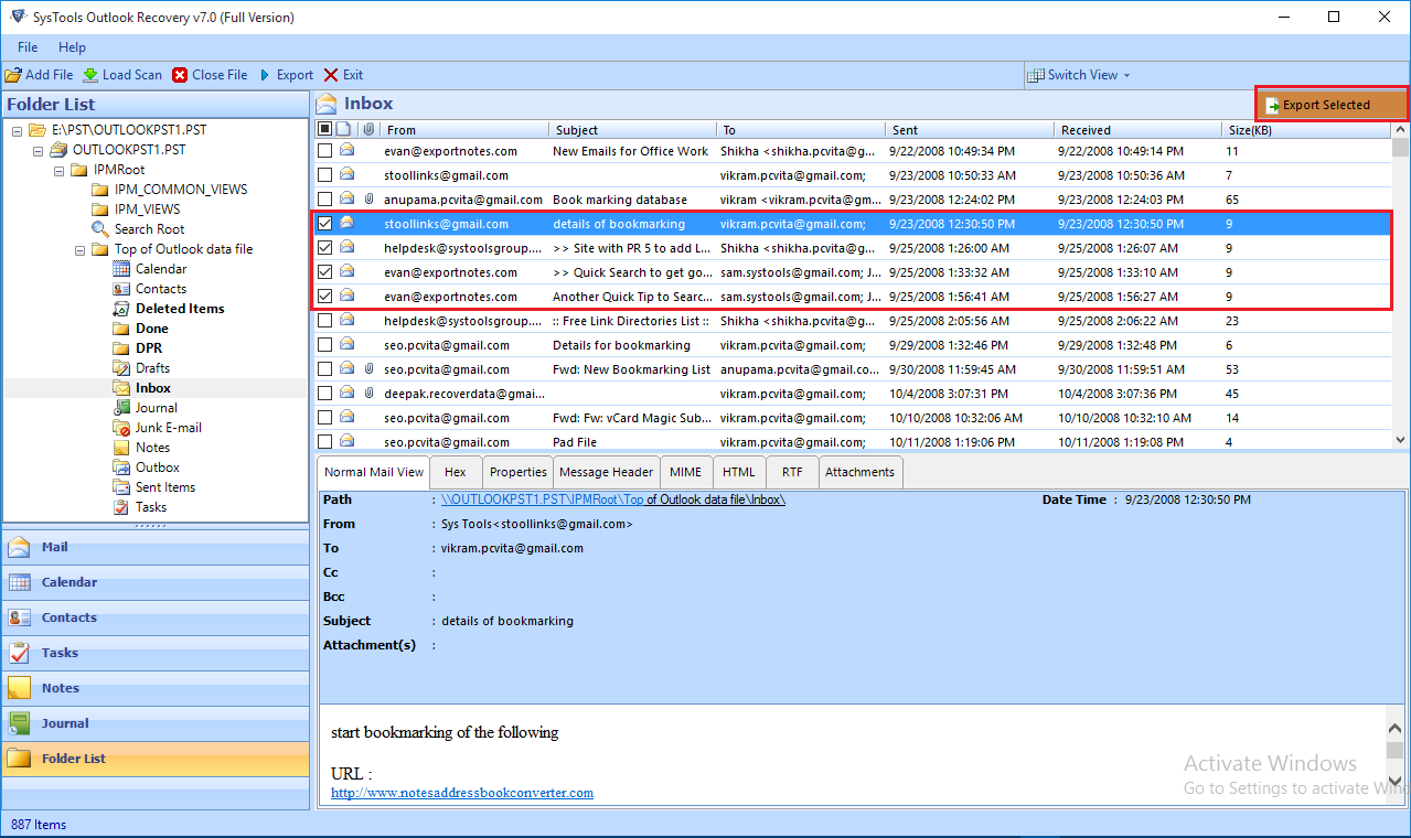 Recuperación de Outlook