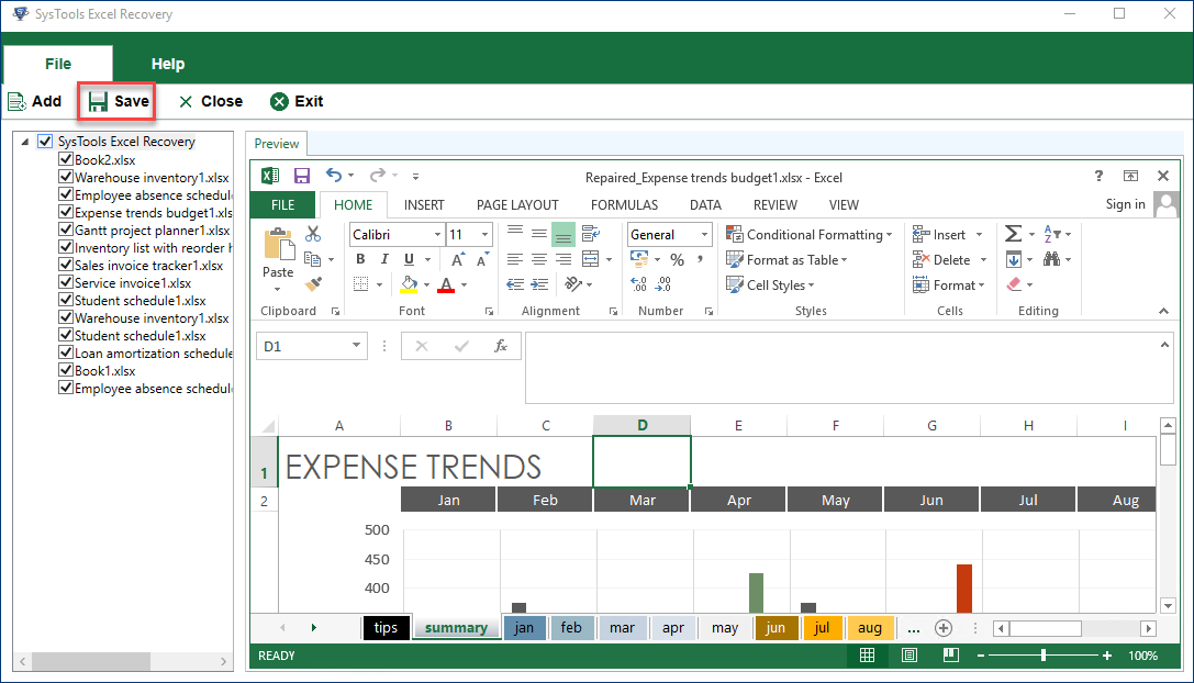 Save recover Excel workbook