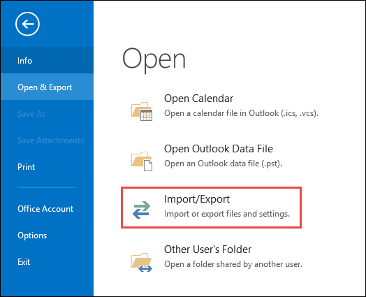choose import and export