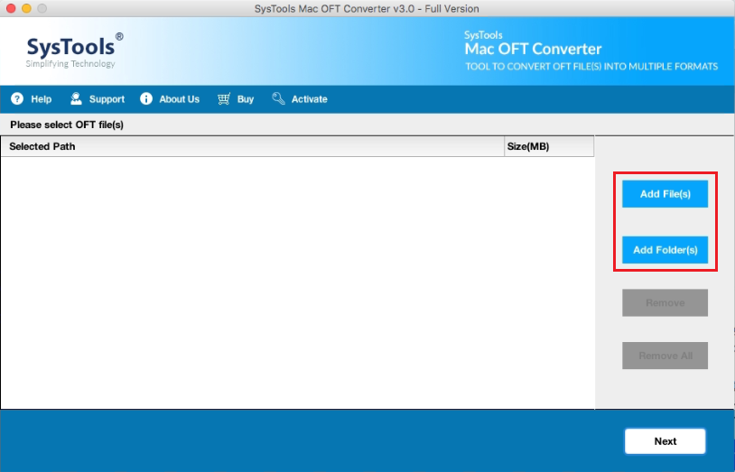 click add file or add folder