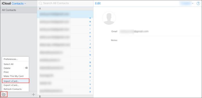 Export Yahoo Contacts to iCloud Account