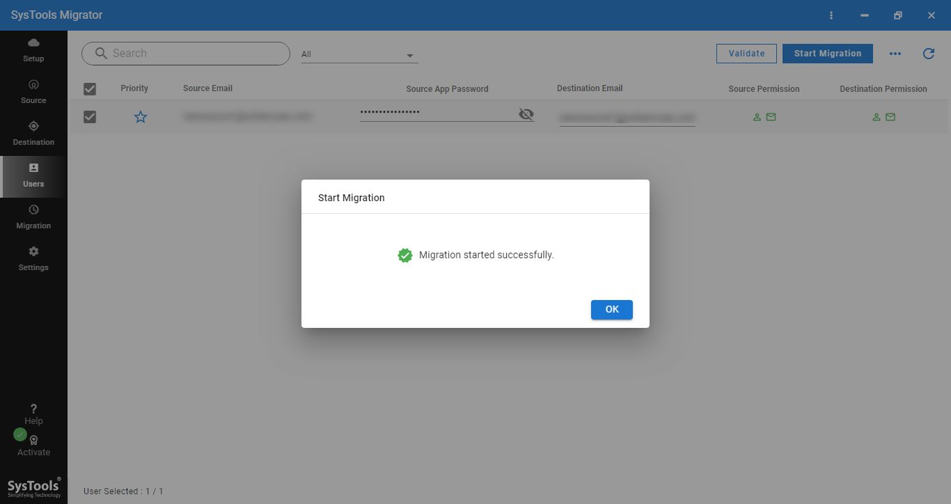 start migration