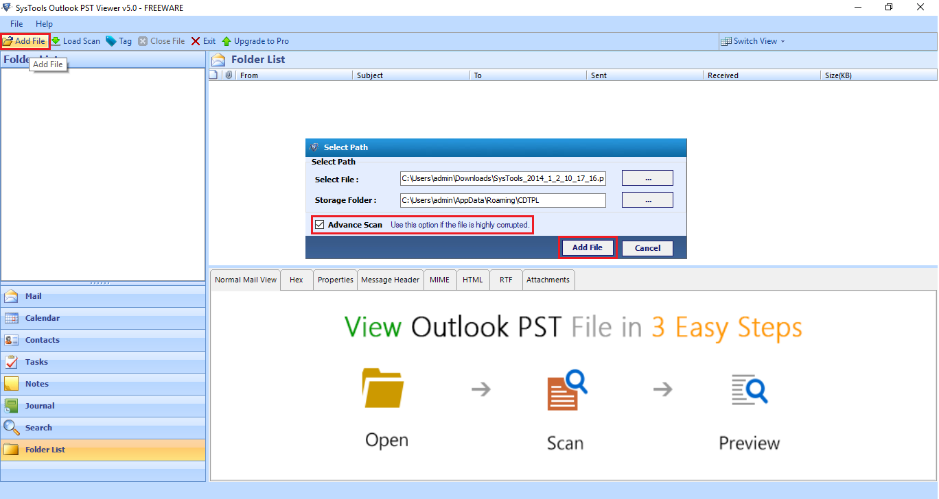 Read PST File without Outlook
