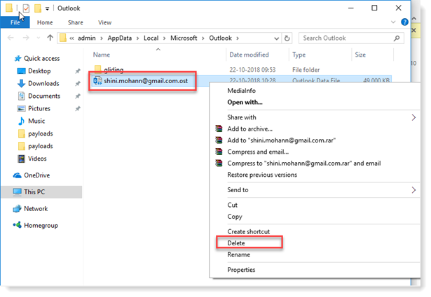 Open Data File Location