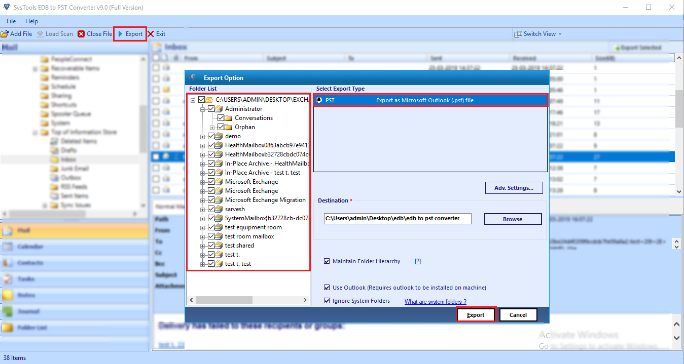 convertir edb en pst