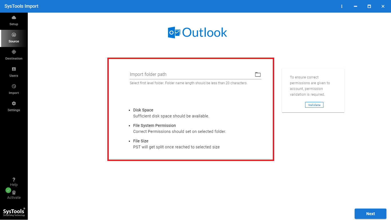 upload pst to shared mailbox