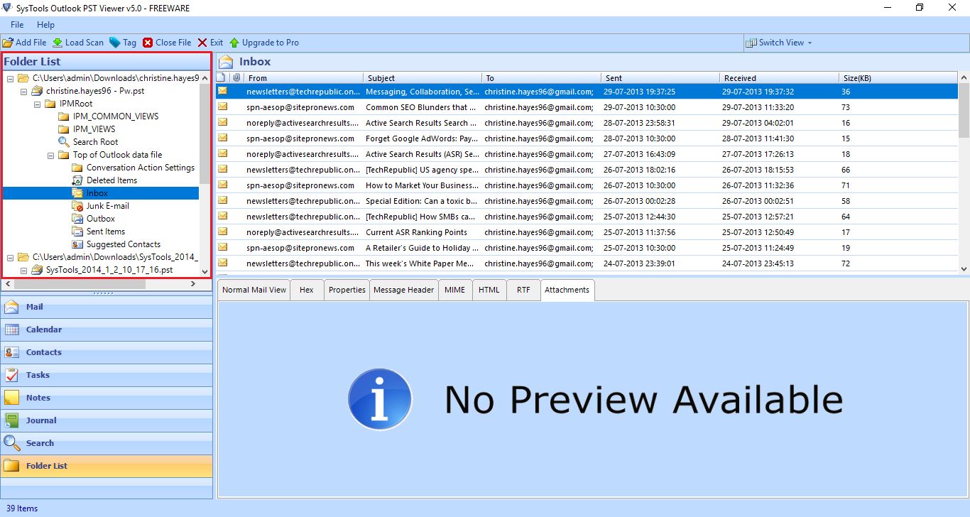 read PST File without Outlook