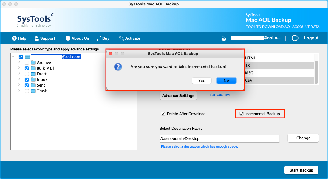 use delete after download and incremental backup features as per choice
