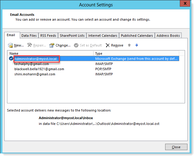 Select Exchange Account
