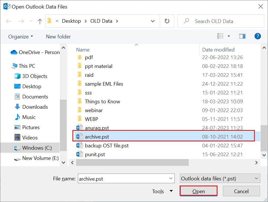 select file