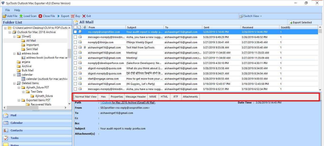 outlook mac export