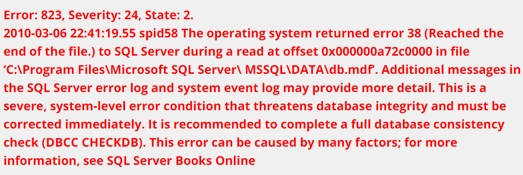823 error