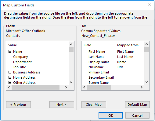 map custom fields