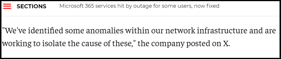 office 365 statement on news sites