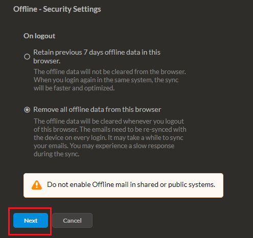 Zoho Mail Offline