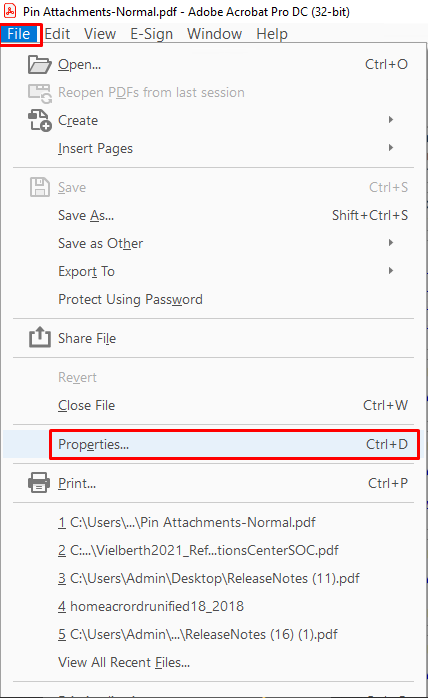 check pdf document properties
