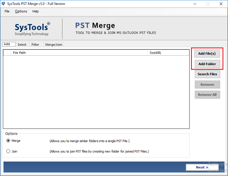 Add PST Files