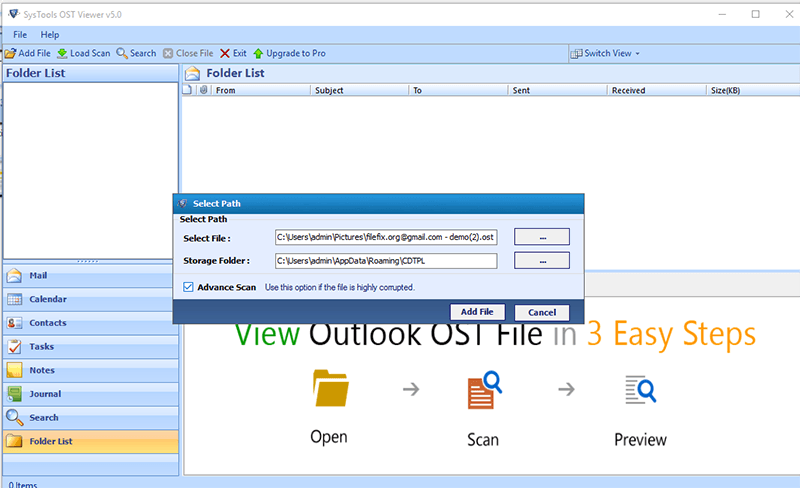 как открыть файл данных outlook ost