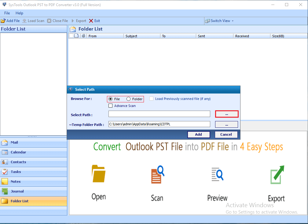 Outlook-PST-Datei hinzufügen