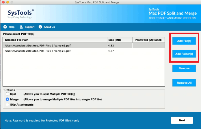 browse pdf files to merge