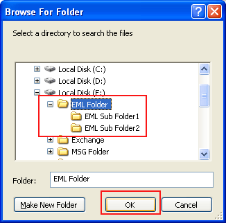 select preferred folders and click ok