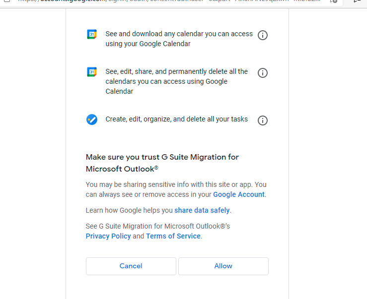 Click Allow Button