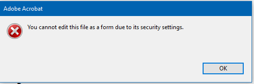 Cannot Edit this file as a form