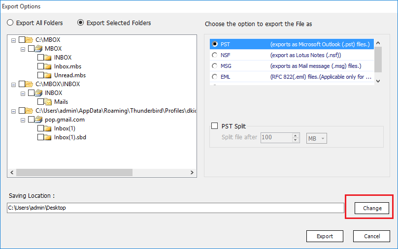 Split The PST File