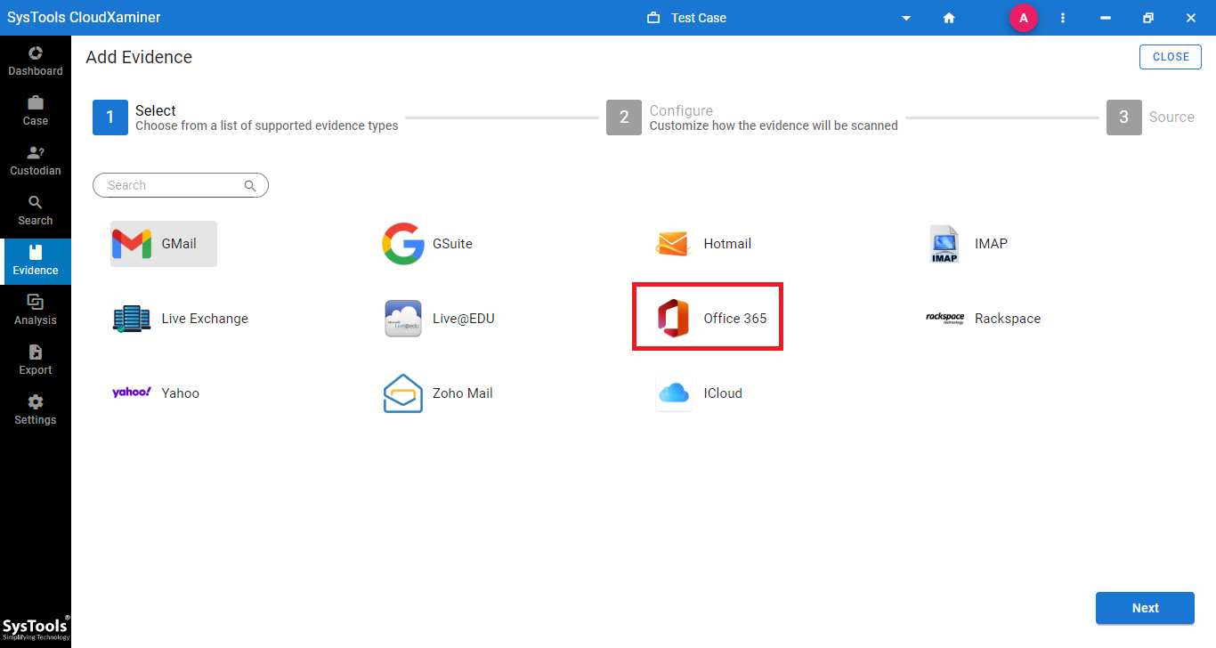 select Office 365