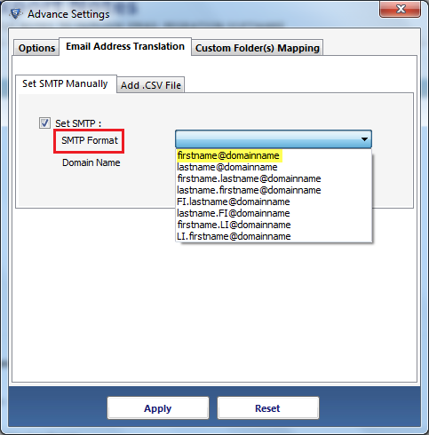 SMTP naming Convention