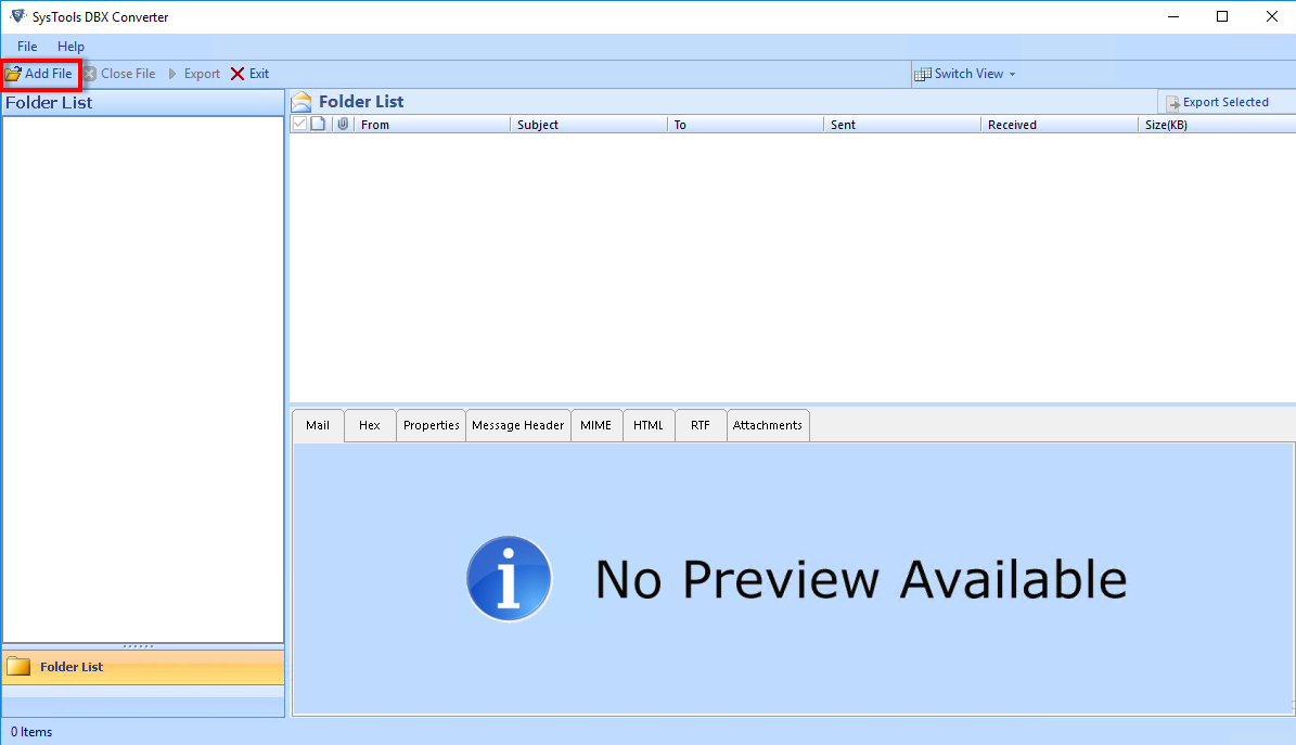 add dbx file