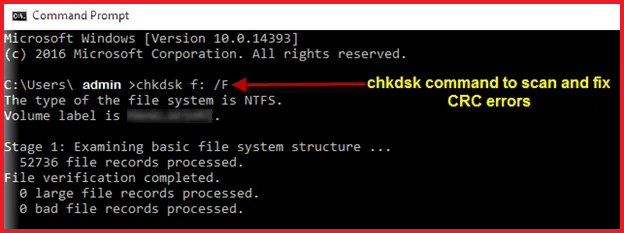 Run CHKDSK CMD