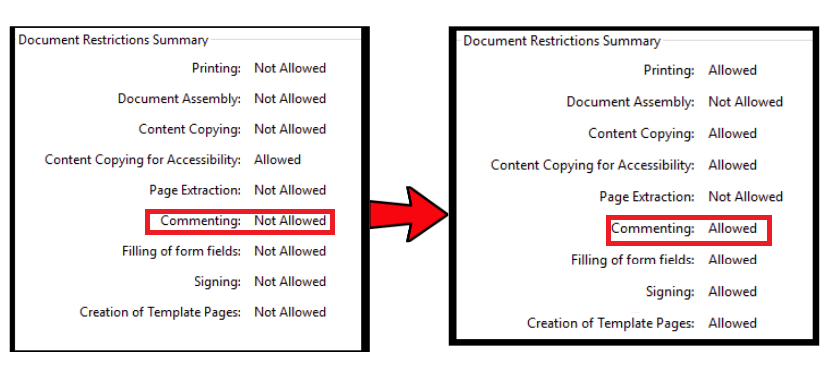 allow comment in pdf