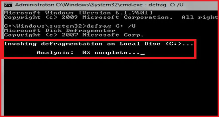 defragmentation in process
