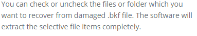 recover damaged selective bkf file