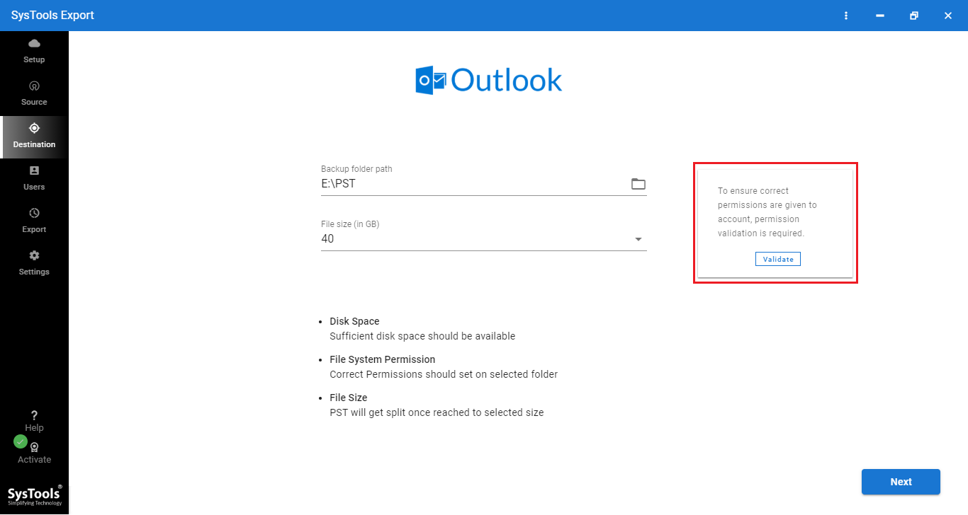 choose office 365 folders