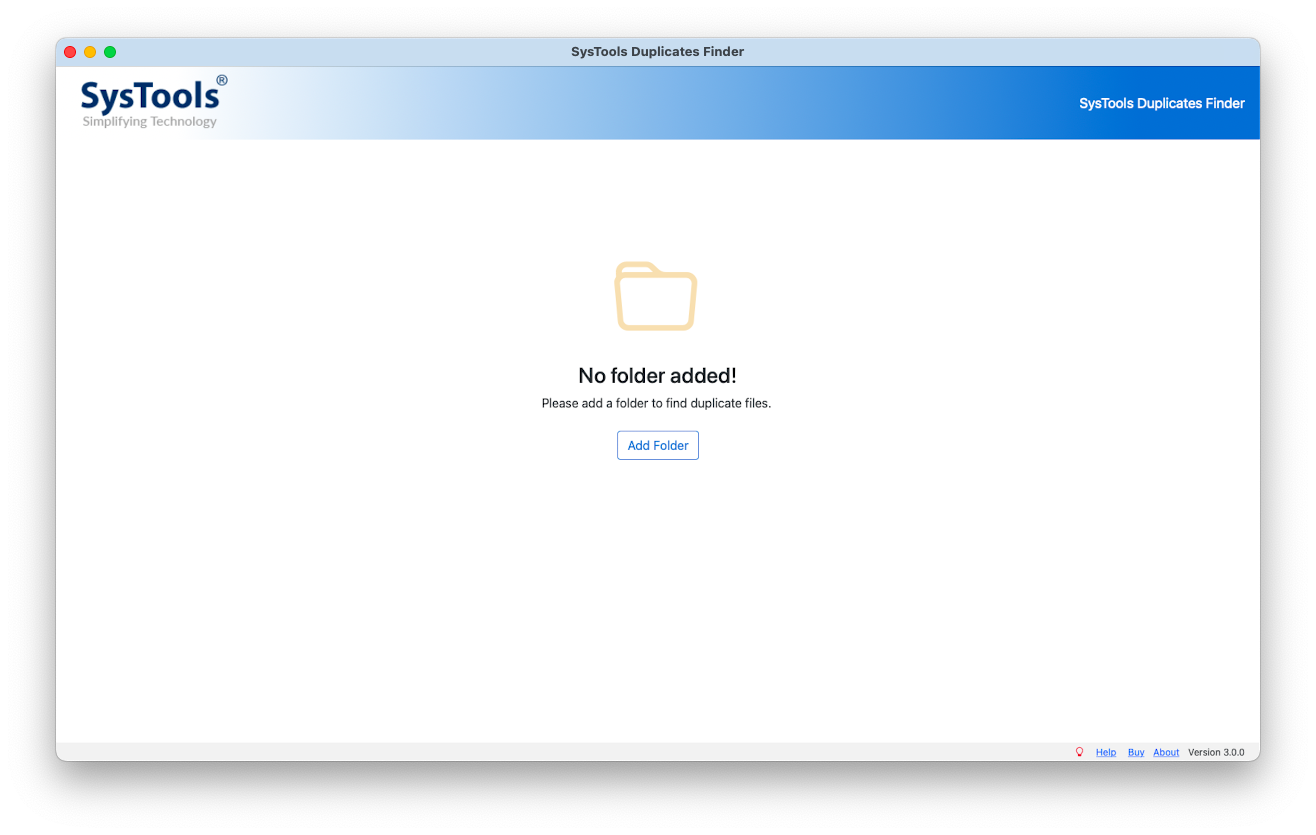 application main screen