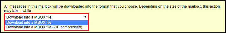 Download into a MBOX file