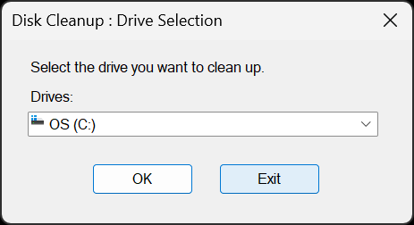 drive selection for disk cleanup