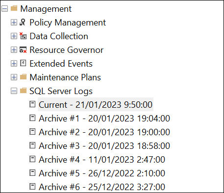 check error log