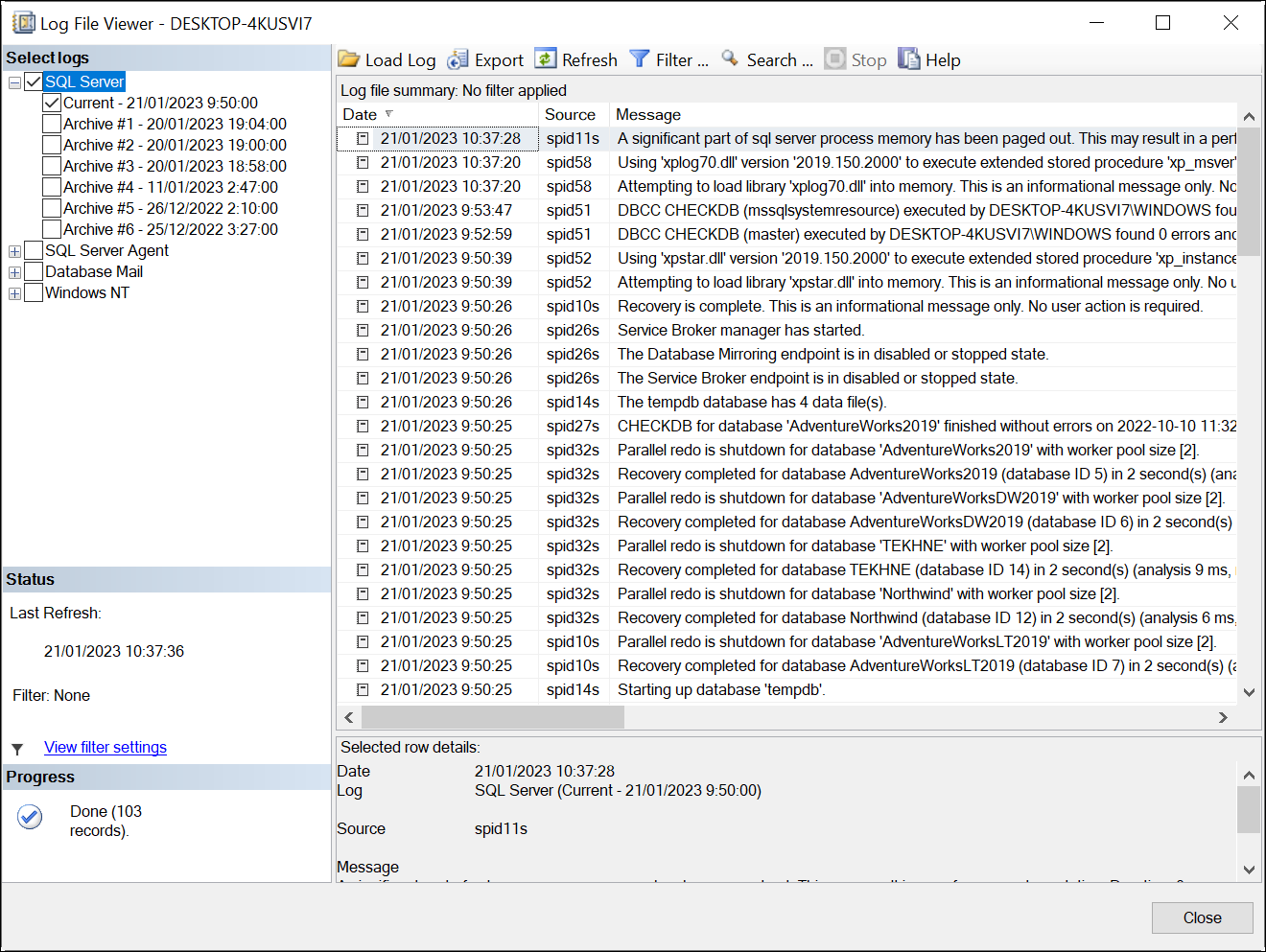 check errors