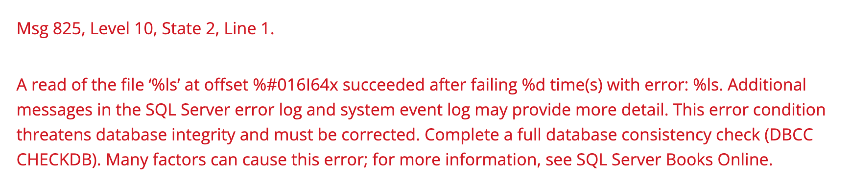 error 825